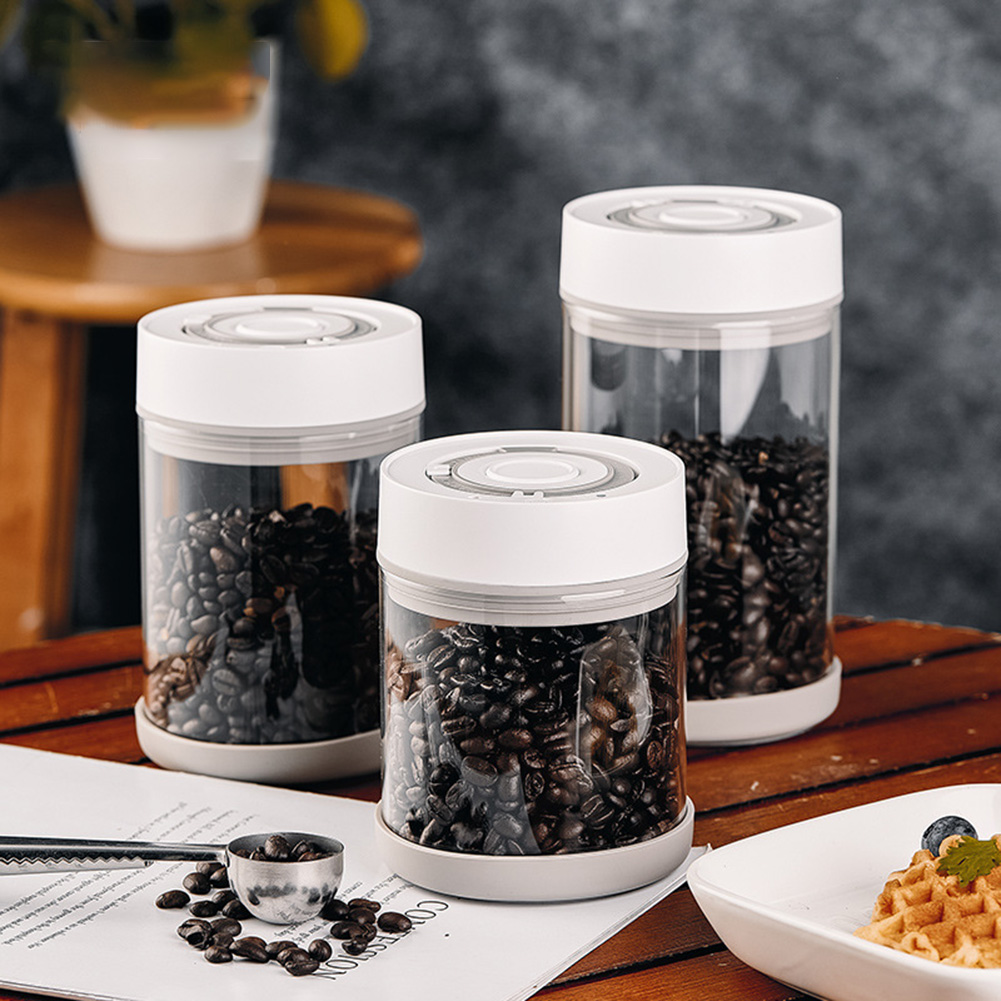 Coffee Tea Tumbler - Kitchen Moisture-proof Glass Coffee Bean Jar