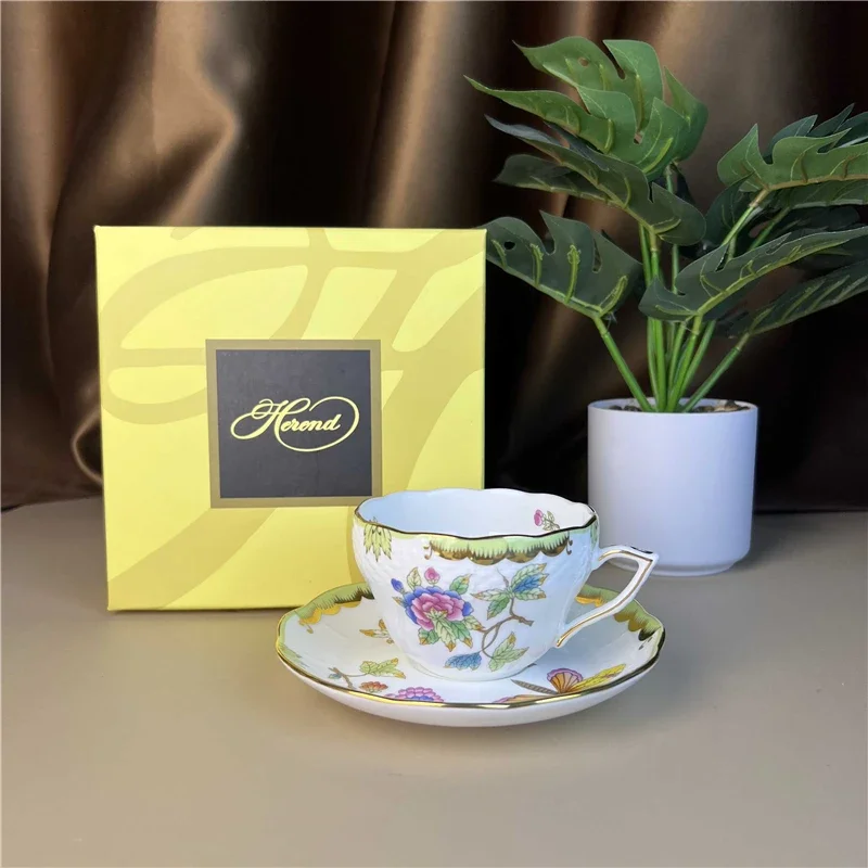 Coffee Tea Gift Basket - Flower Basket Coffee Cup and Saucer