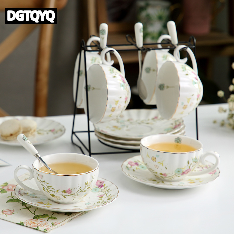 2Pcs Vintage Floral Ceramic Co - Coffee Tea Latte recension och pris