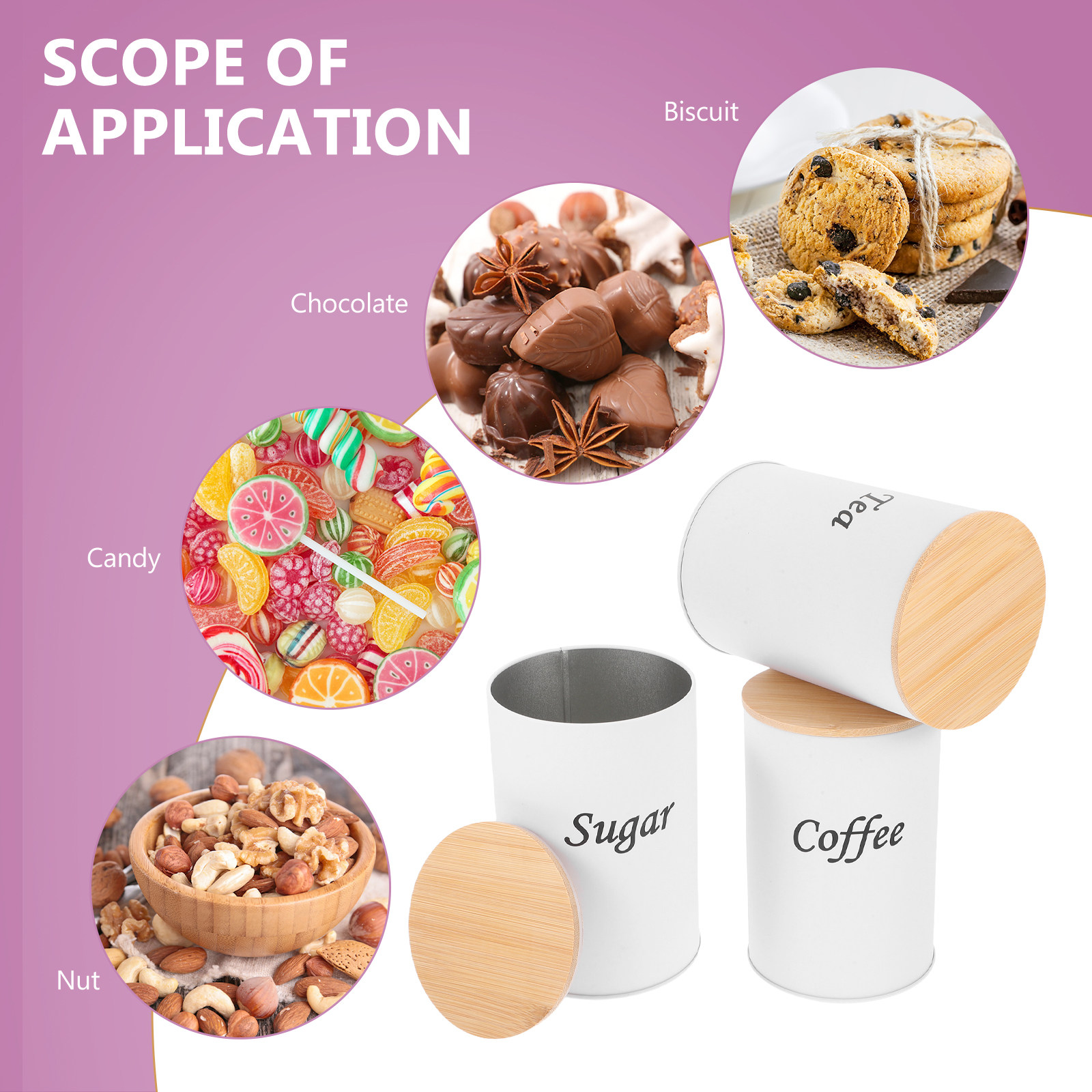 3Pcs Airtight Round Canisters  - Coffee Tea Bean recension och pris