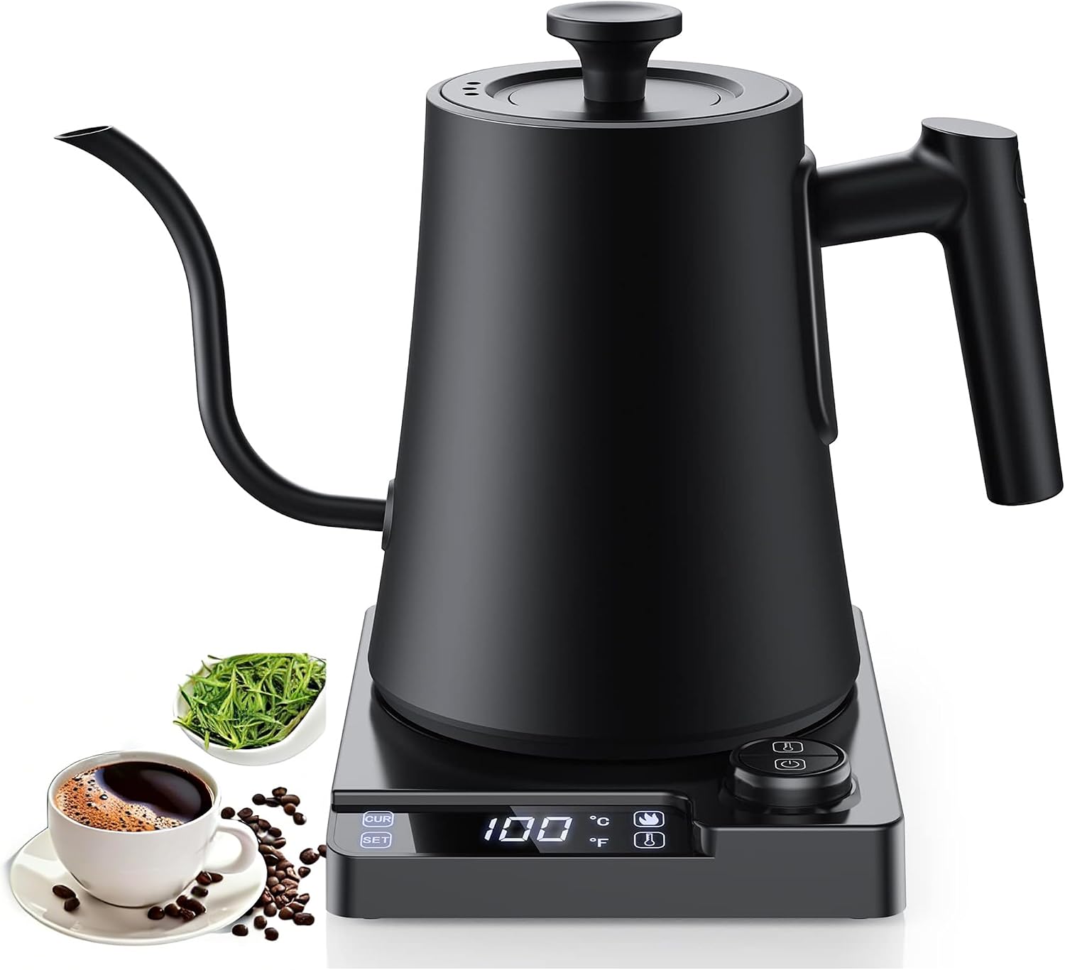 Gooseneck Electric Kettle with - Coffee Tea Images recension och pris