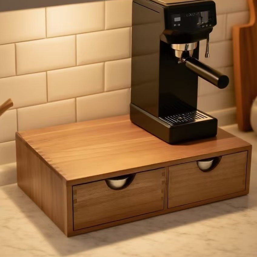 Minimalist solid wood coffee m - Coffee Tea Drawer Organizer recension och pris