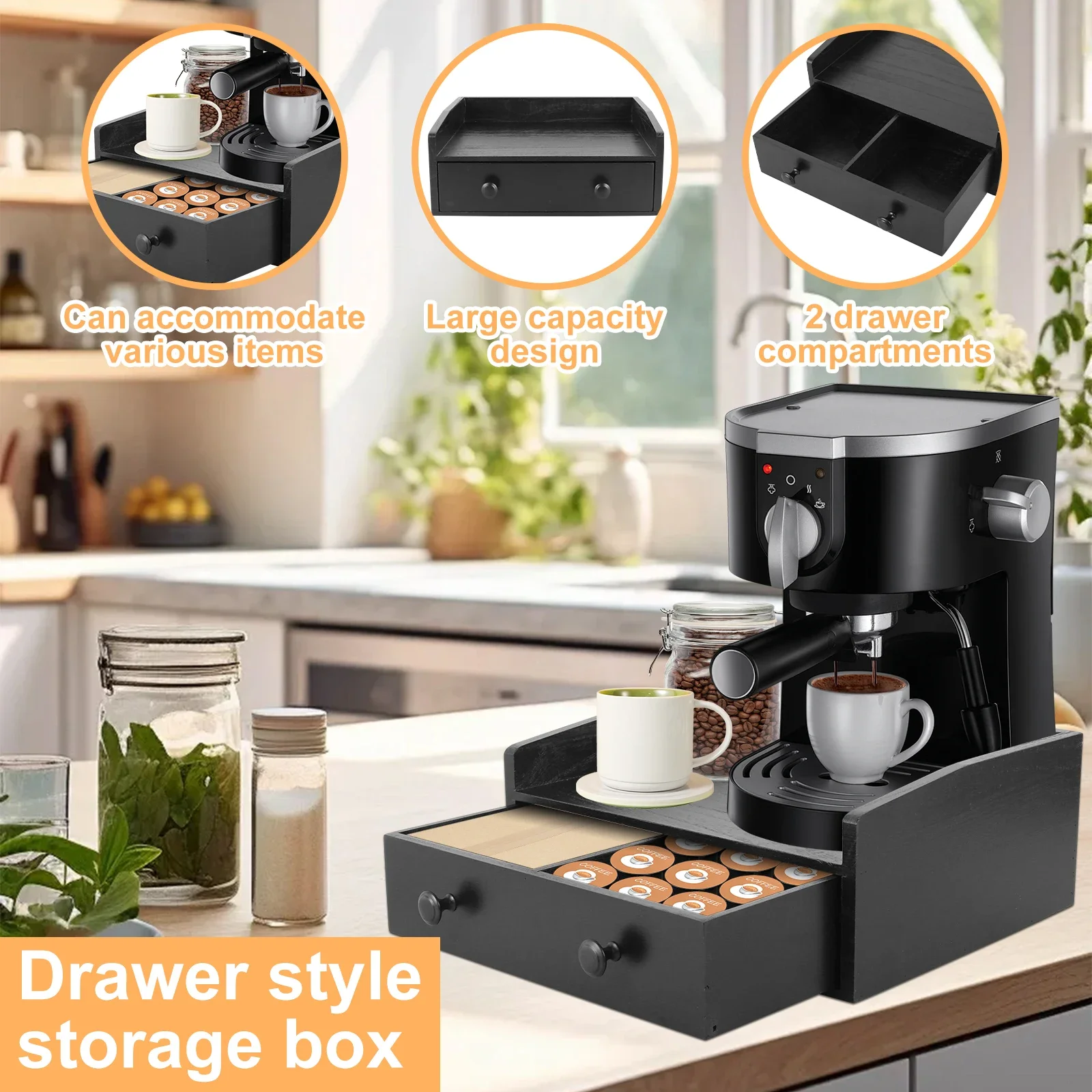 Coffee Machine Base Drawer Woo - Coffee Tea Drawer Organizer recension och pris
