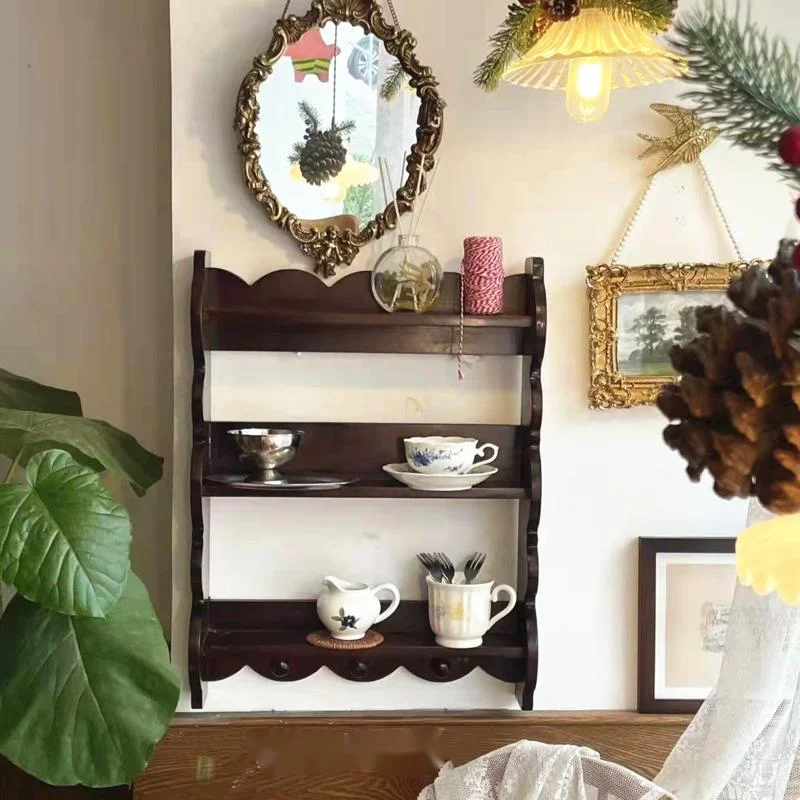 Retro Solid Wood Wall Shelf An - Coffee Tea Images recension och pris