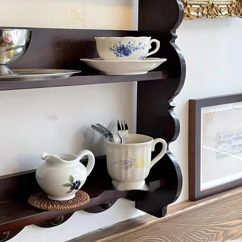 Retro Solid Wood Wall Shelf An - Coffee Tea Images recension och pris