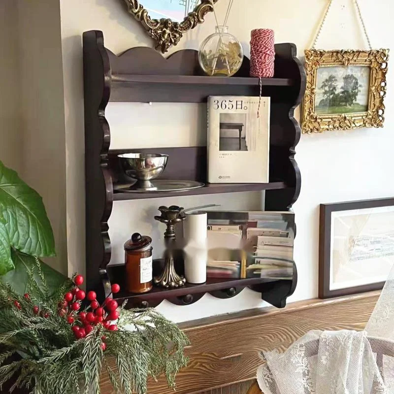 Retro Solid Wood Wall Shelf An - Coffee Tea Images recension och pris