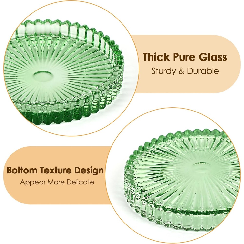 Modern Clear Glass Coaster Set - Coffee Tea Images recension och pris
