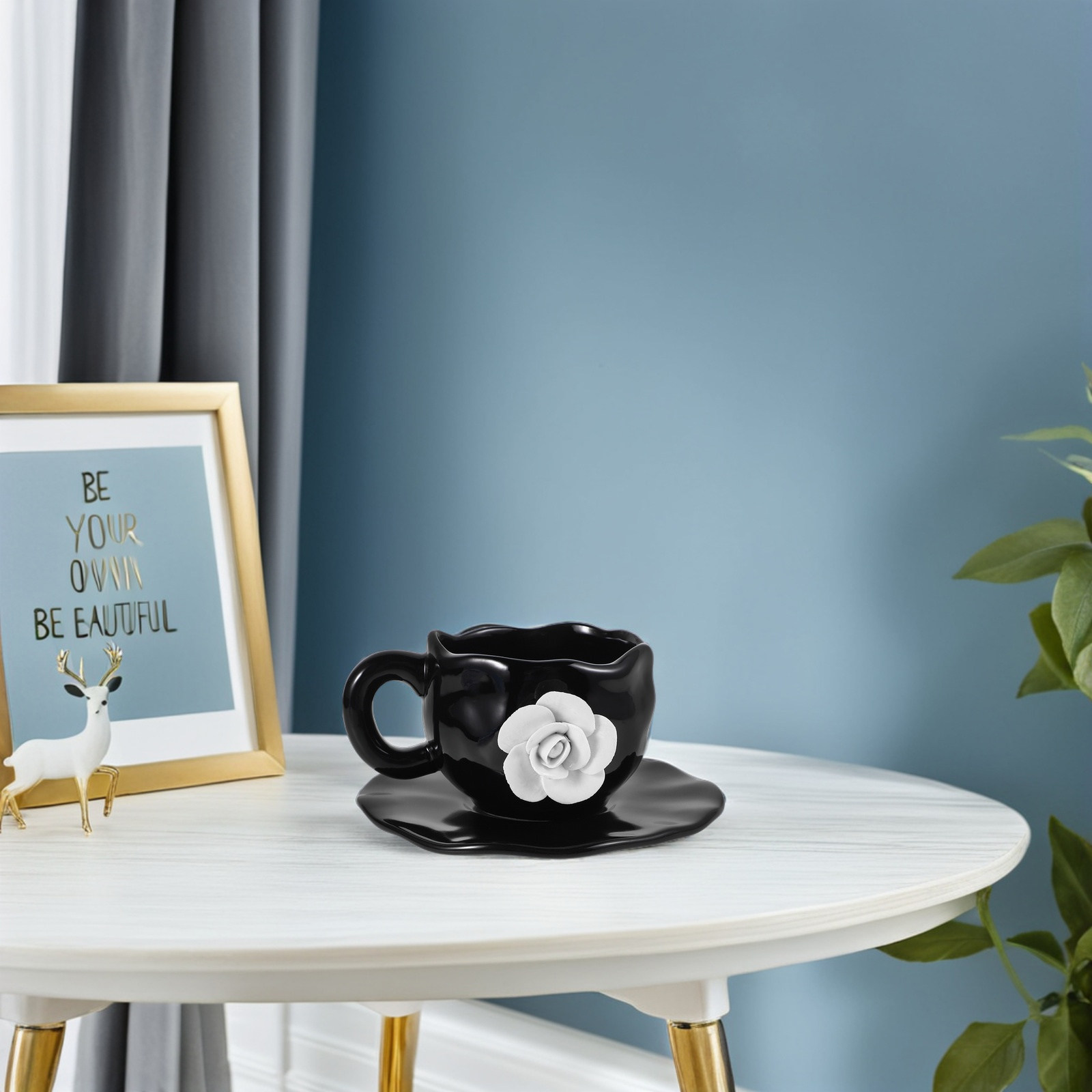 1Set Elegant 3D Rose Ceramic C - Coffee Tea Latte recension och pris