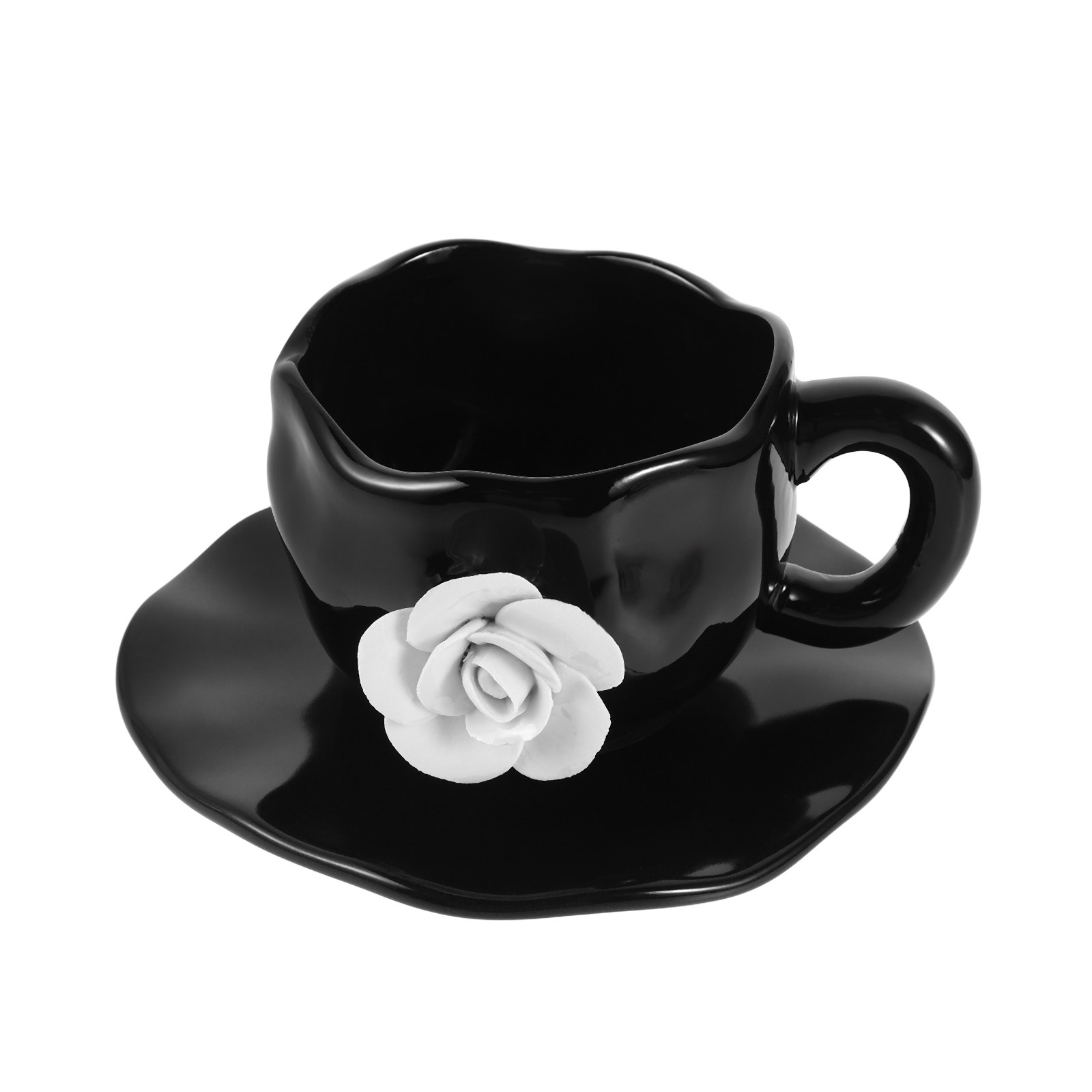 1Set Elegant 3D Rose Ceramic C - Coffee Tea Latte recension och pris