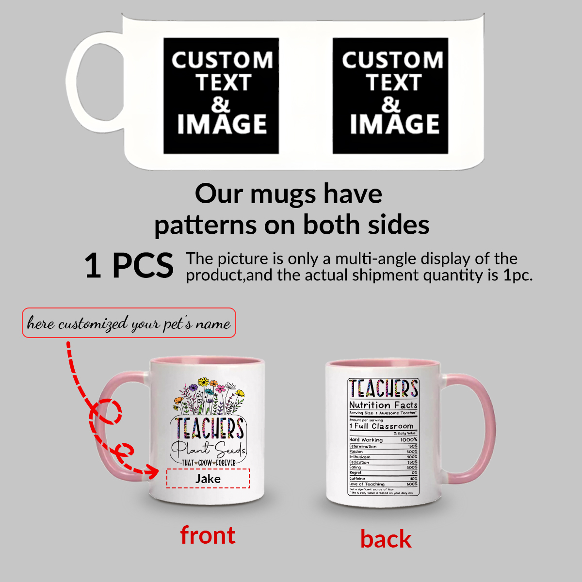 1pc Customize Name Personalise - Coffee Tea Name recension och pris