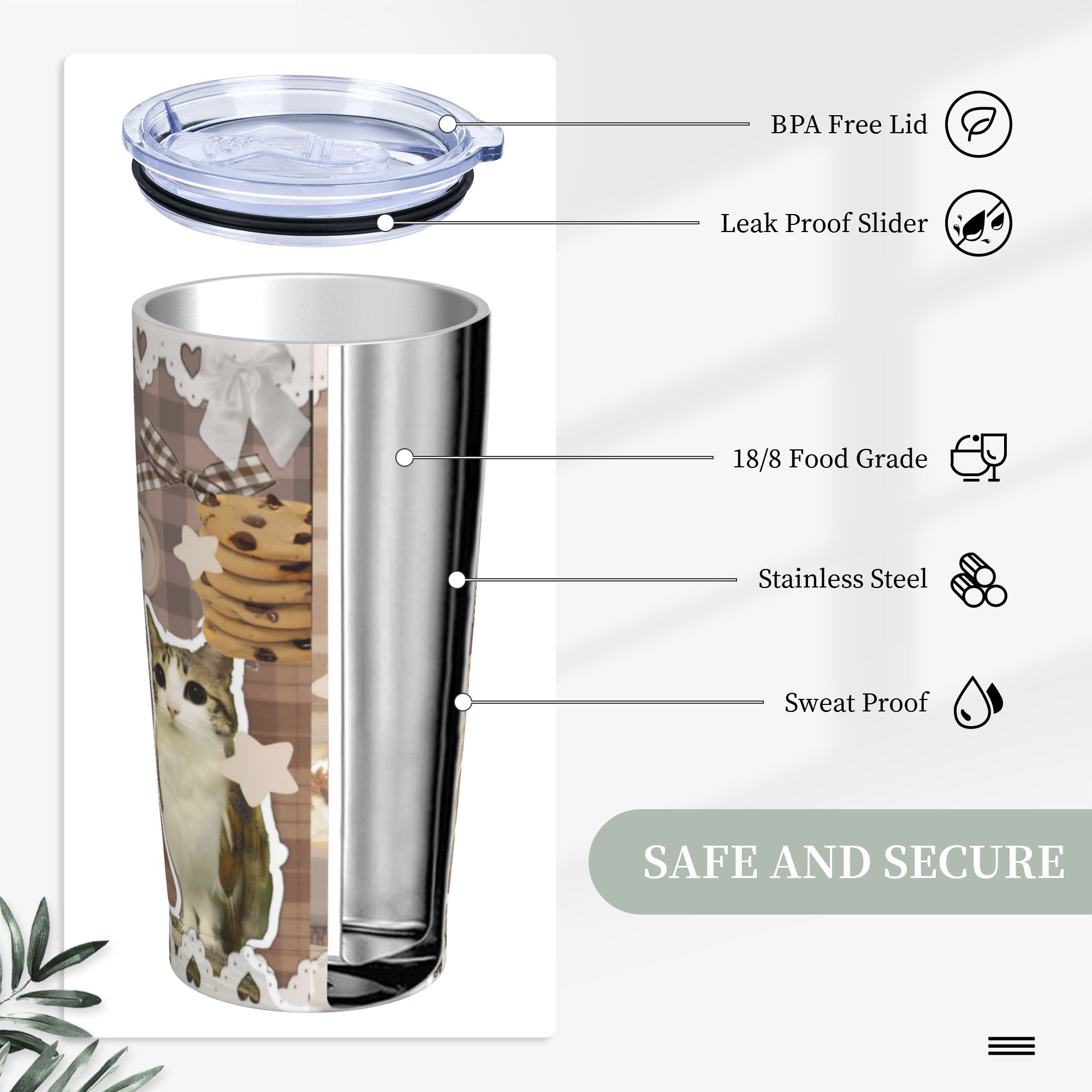 Cute Cat Owl Meowl Tumbler Vac - Coffee Tea Tumbler recension och pris